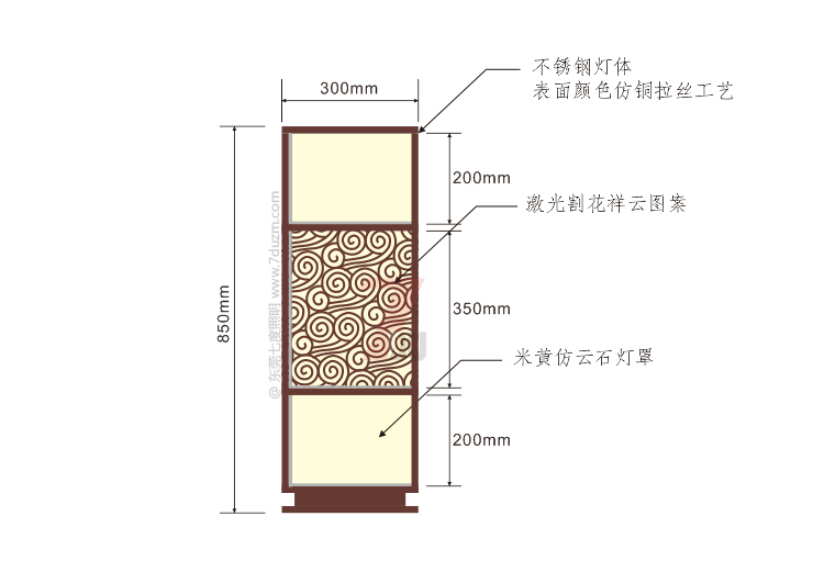 桃子视频在线观看www照明2020新款新中式祥云矮柱柱头灯850mm高尺寸示意图